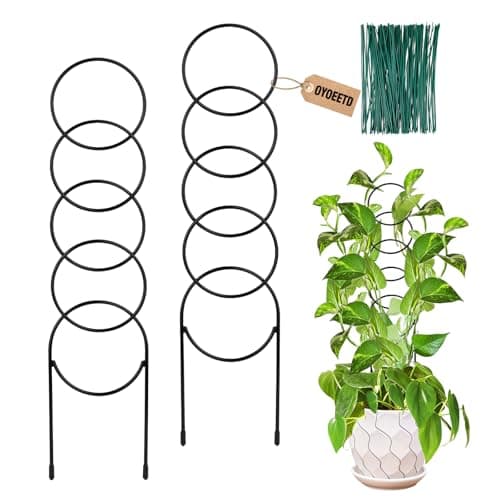 OYOEETD Small Plant Trellis, 17.5 in, 2 pack with ties