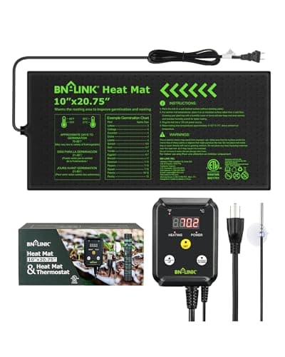BN-LINK Seedling Heat Mat with Thermostat Controller, 10 by 20.75 in, 20 W