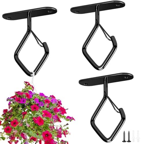 Emiluil Ceiling Plant Hooks with Safety Buckle, 3 pack