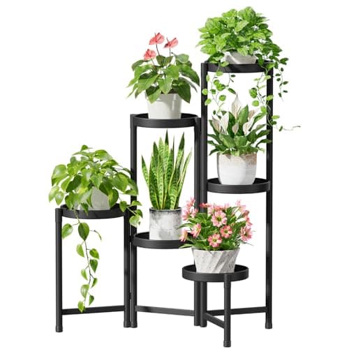 iDavosic.ly 6 Tier Metal Corner Plant Stand, folding