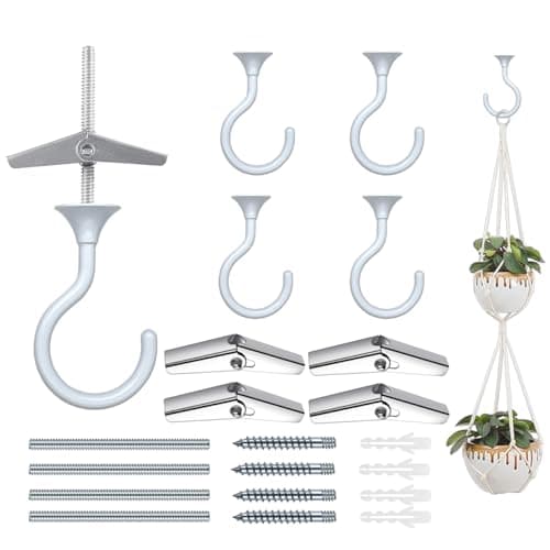 Evsteluo Ceiling Swag Hooks, 2.4 in, 4 pack, white