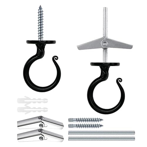 Evsteluo Heavy Duty Ceiling Hook Set with Anchors, 2 pack