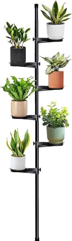 Floor to Ceiling Tension Pole Plant Stand, 6 tiers