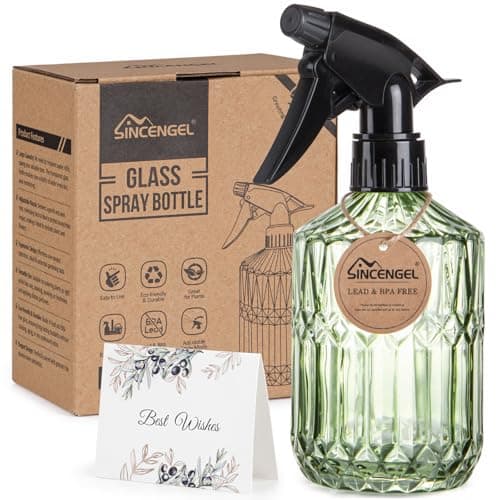 Sincengel Glass Plant Mister, 13.5 oz, adjustable nozzle