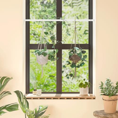 Bamworld Window Plant Hanger, spring tension rods 27 to 51 in