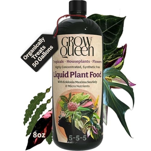 Grow Queen Organic Liquid Indoor Plant Food, 5-5-5, 8 oz