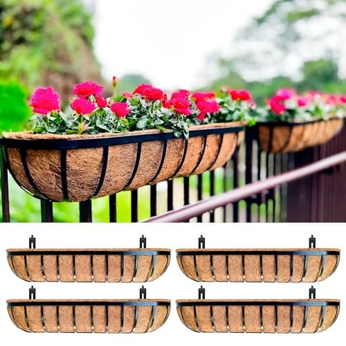 LaLaGreen Railing Planter Boxes, 36 in, 4 pack
