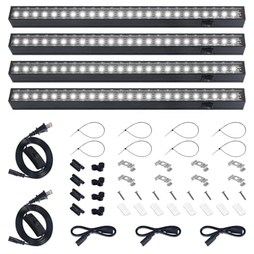 Barrina T5 Grow Light Bars, 1 ft, 5000 K full spectrum, 4 pack