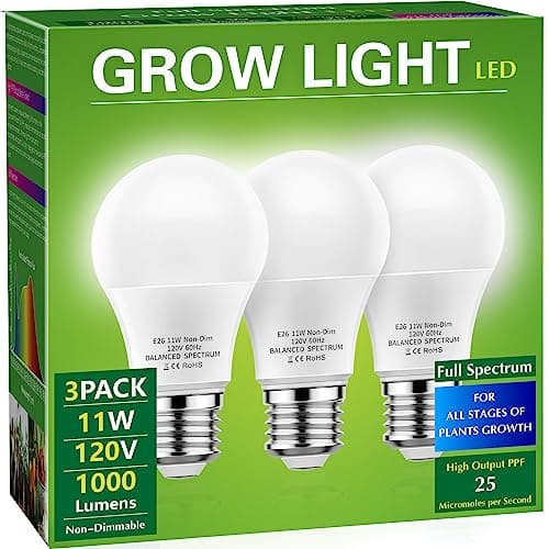 Briignite A19 Full Spectrum Grow Light Bulb, 11 W, 5000 K