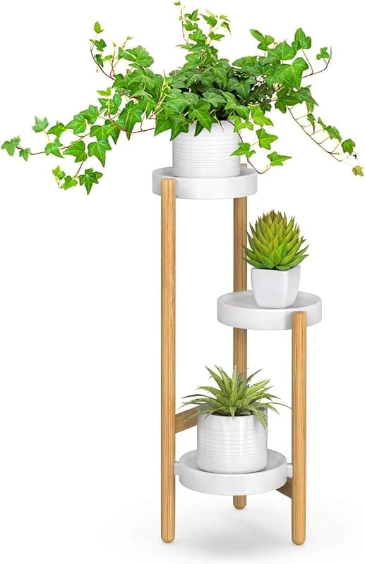 3 Tier Narrow Bamboo Corner Plant Stand