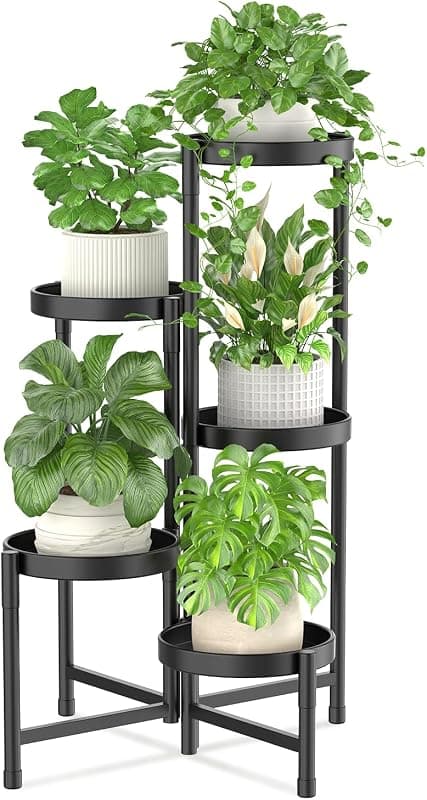 iDavosic.ly 5 Tier Metal Corner Plant Stand, folding