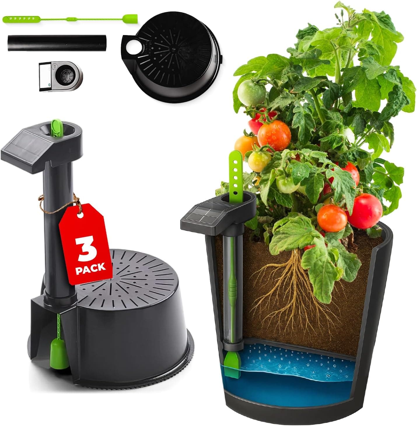 GroBucket Self Watering Planter Insert with 1 gallon reservoir and level indicator