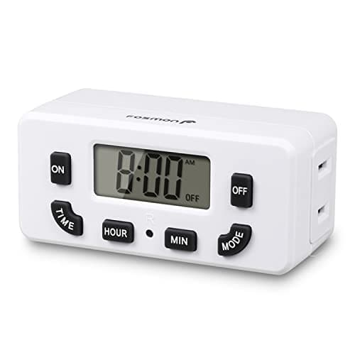 Fosmon Digital 24-Hour Timer, LCD, 2 on/off programs, battery backup
