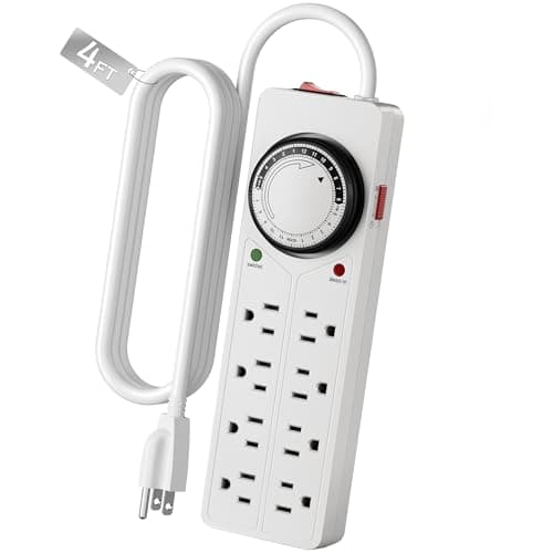 BN-LINK 8 Outlet Surge Protector with Mechanical Timer, 4 timed and 4 always-on