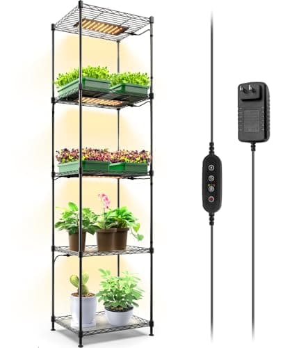 Barrina 5 Tier Plant Shelf with Grow Light, 40 W, 15.7 by 11.8 by 59.1 in