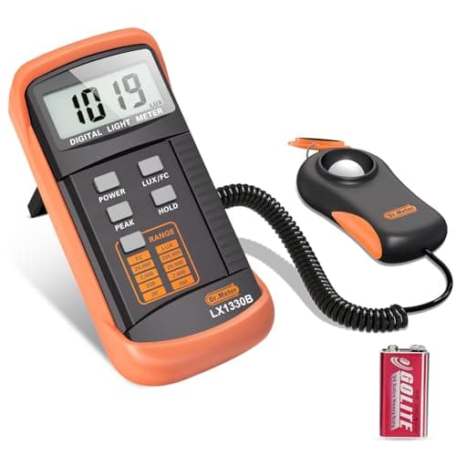 Dr.meter Digital Illuminance Light Meter, 0 to 200,000 lux