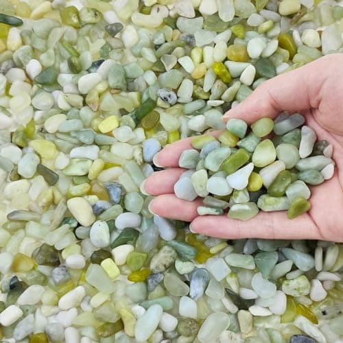 FANTIAN Polished Pebbles for Plants, 3/8 in, 2 lb