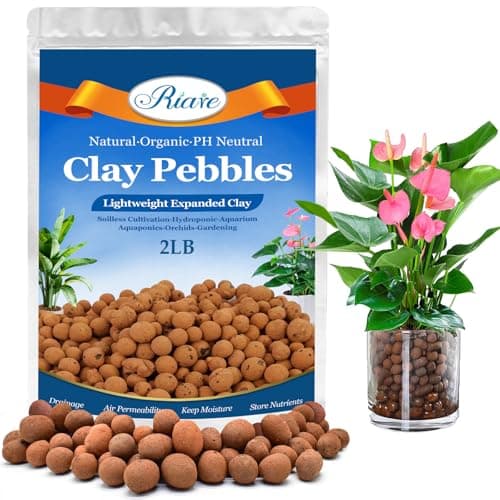 Riare LECA Clay Pebbles, 2 lb, 4 to 16 mm, natural fired clay