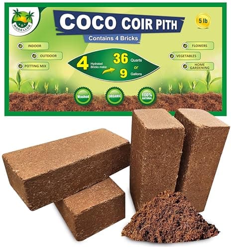 MODELLOR Coco Coir Bricks, 4 pack, 5 lb yielding 36 quarts