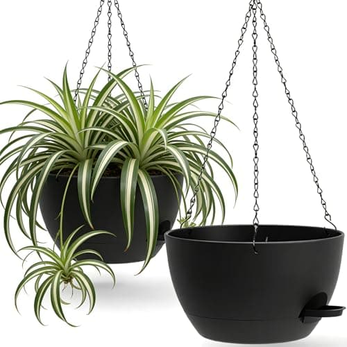 UOUZ 13 in Self Watering Hanging Planter, 50 oz reservoir, 2 pack