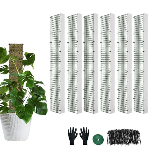 HOLANHING D-Shaped Metal Mesh Moss Poles, 24 in, 6 pack, moss not included