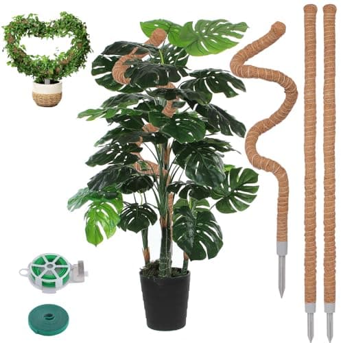 LifeNest 50 in Coco Coir Moss Pole with plant ties, 3 pack
