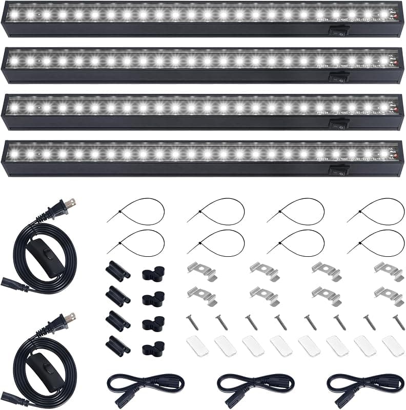 Barrina T5 Grow Light Bars, 1 ft, 5000 K full spectrum, 4 pack
