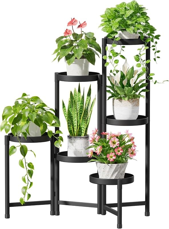 iDavosic.ly 6 Tier Metal Corner Plant Stand, folding